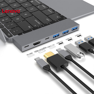 Lenovo-usb laptop docking station 6 trong 2 dual type-c usb 3.0 hdmi tương thích pd 100w cổng usb-c tốc độ cao usb hub adapter phụ kiện máy tính