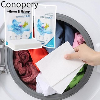 Conopery Bộ 50 Viên Giặt Nhuộm Chống Dính, Tấm Hấp Thụ Màu Trắng Giữ Màu, Mùi Dụng Cụ Rửa Hỗn Hợp Chất Lượng Cao Chống Nhuộm Màu Máy Tính Bảng Giặt Hộ Gia Đình
