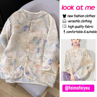 [Giảm Giá] Áo Sơ Mi Nữ Mới Mực Trung Quốc Rửa Bướm Jacquard Thoáng Khí Mỏng Nữ Dài Tay Màu Xám Áo Sơ Mi