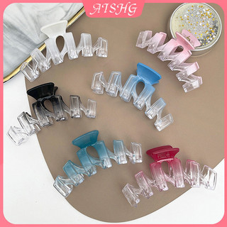 AISHG Mới Acrylic Sóng Tóc Nữ Gradient Cá Mập Kẹp Phụ Kiện Tóc Thời Trang