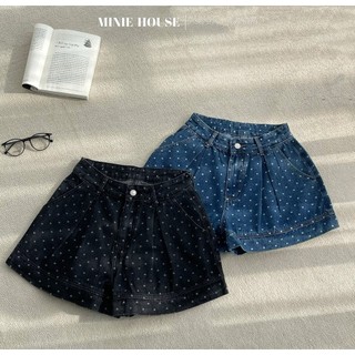 Quần short jean chấm tim nhỏ 6125.