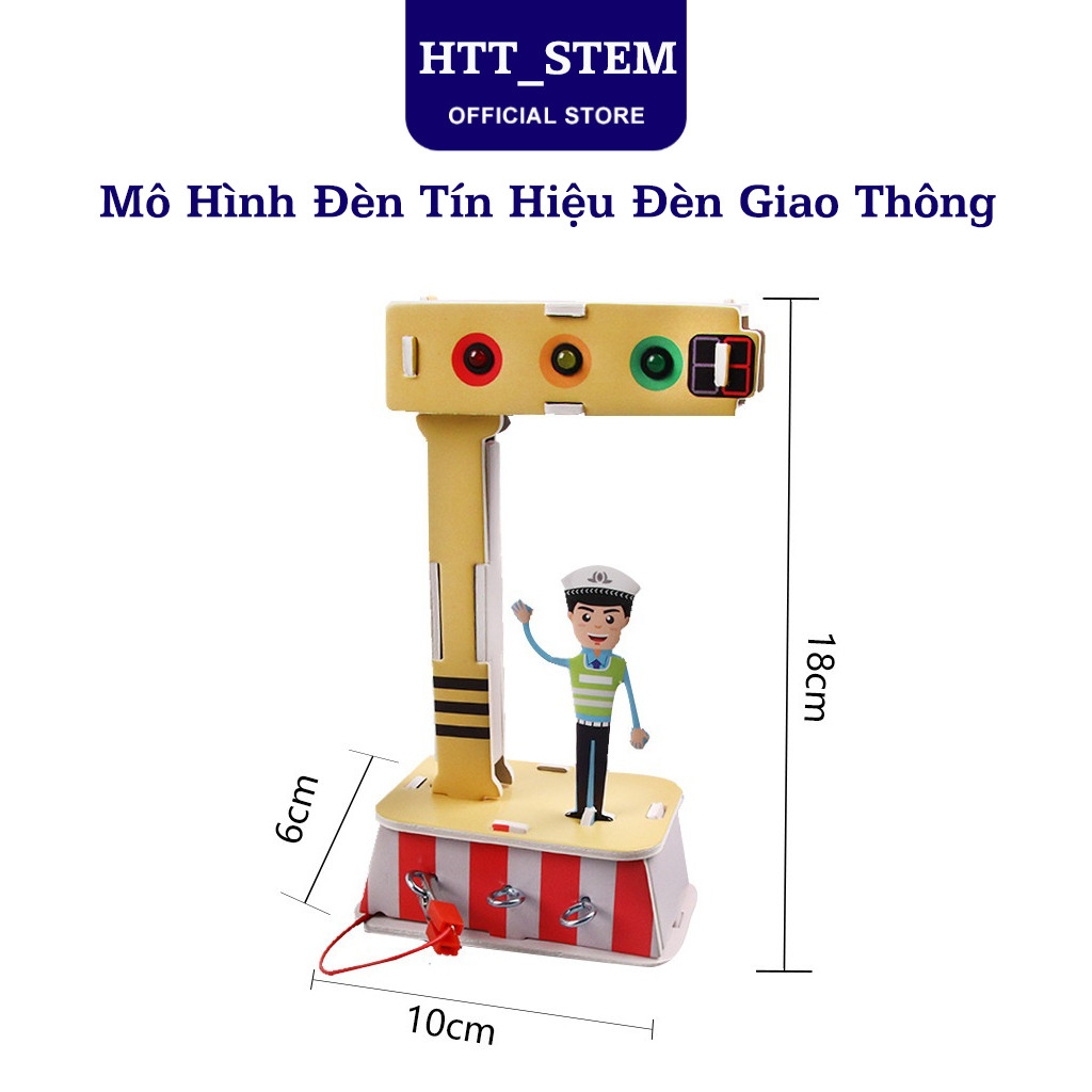 Mô Hình Đèn Tín Hiệu Đèn Giao Thông Có Xanh, Vàng, Đỏ Lắp Ráp Cho Học Sinh Học Tập Khoa Học Stem