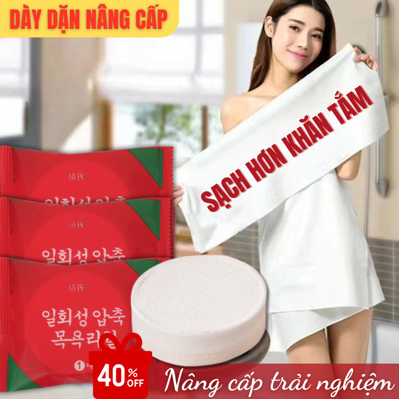 Khăn Tắm Du Lịch Nén Bunnies House Khăn Tắm Nén Du Lịch Tiết Kiệm Không Gian Dễ Dàng Mang Theo