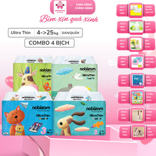 Combo 4 bịch Bỉm dán/quần HÀN QUỐC NABIZAM UltraThin siêu mỏng S44/M40/L36/M32/L30/XL26/XXL22/XXXL20