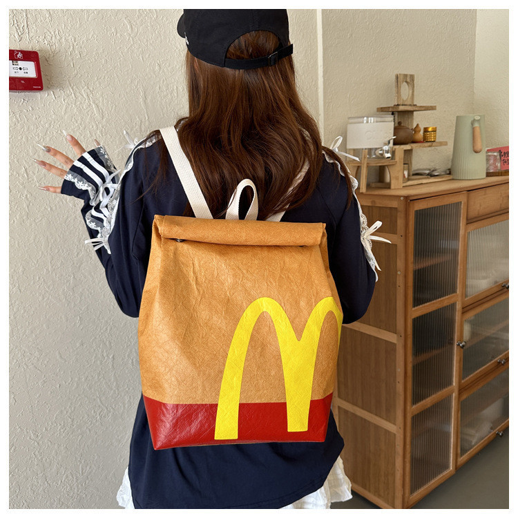 Ba lô giấy thủ công YB McDonald 's Nam Nữ 2024 Ba lô dung tích lớn mới Túi đại học