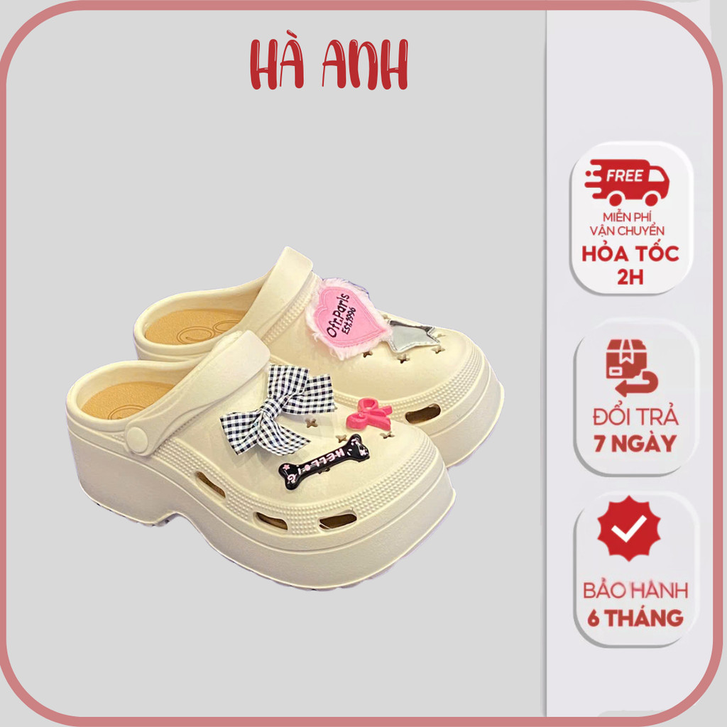 Dép sục nữ dáng crocs chất liệu cao su eva cao cấp đế cao 7cm có lót rời 1888C5