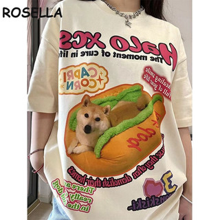 Rosella áo phông áo thun nữ croptop baby tee thời trang Đơn giản Hàn Phong phổ biến WTX2440M3Q 15Z240412