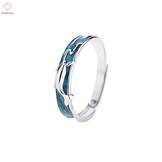 Nhẫn đôi cảm giác cao cấp nhẹ dành cho nam giới Thời trang đầy màu sắc Mở vòng có thể điều chỉnh Phụ kiện trang sức Mỹ Quà tặng Mới