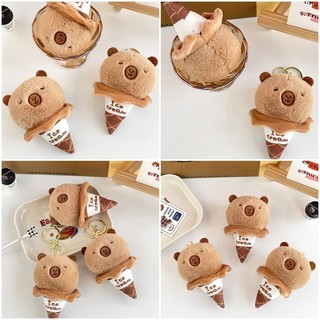 Sáng Tạo Capybara Trang Trí Dễ Thương Kem Móc Khóa Sang Trọng Móc Khóa Mềm Móc Chìa Khóa Búp Bê Sinh Viên Túi Mặt Dây Chuyền Quà Tặng Nhà Cung Cấp