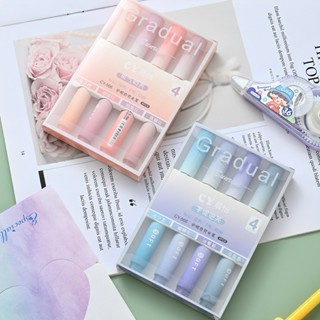   HCM  Set Bút Dạ Quang bút nhớ 4 màu Bút đánh dấu highlight Ngòi Mềm Màu Gradient Color Cho Học Sinh Giuseppe 