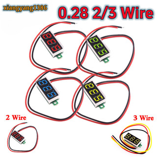 0.28 Inch 2 / 3 Dây LED Vôn Kế Kỹ Thuật Số DC 2.5V-30V DC 0-100V Đồng Hồ Đo Điện Áp Cho Ô Tô Tự Động Máy Đo Điện Áp Di Động Máy Dò