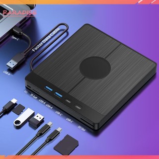 [Paradise1.vn] Ổ đĩa CD / DVD gắn ngoài 7 trong 1 USB 3.0 với 2 cổng USB / Type-C 1 khe cắm thẻ TF / SD