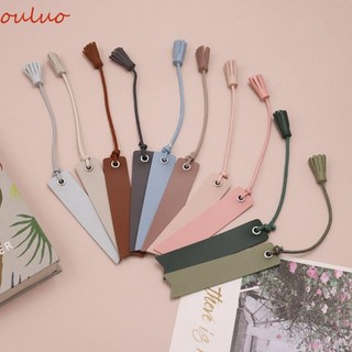 Ouluo Leather Bookmark, Tua Rua Handmade Book Corner Page Marker, Notepad Label Vintage Cá Tính Có Dây Treo PU Bookmark Bookworms