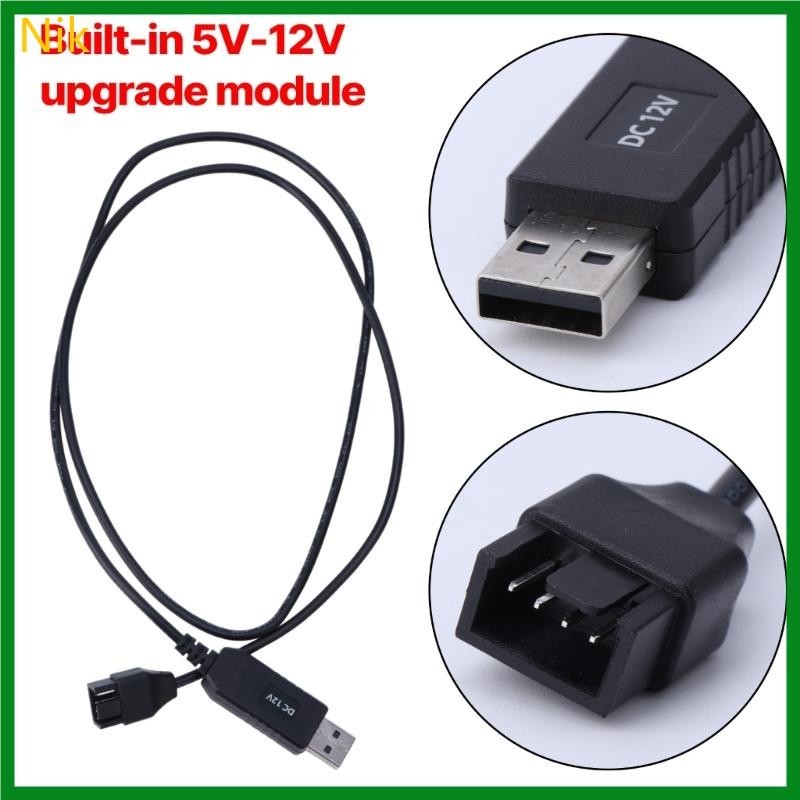 Bộ chuyển đổi cáp quạt Nik USB 5V sang 12V USB sang 4Pin cho khung gầm PC Bộ chuyển đổi nguồn quạt