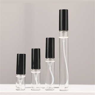 2ml / 3ml / 5ml / 10ml Chai xịt Mini có thể đổ lại Nắp đen Nước hoa thủy tinh cầm tay Chai rỗng Chai xịt du lịch Chai đựng nước hoa