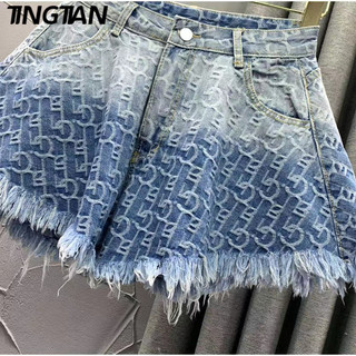 TINGTIAN quần ống rộng quần nữ jean phổ biến Comfortable xu hướng Dễ thương WNK24414ZD 19Z240511