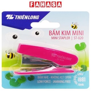 Bấm kim mini basic số 10 - thiên long st-020 - màu hồng