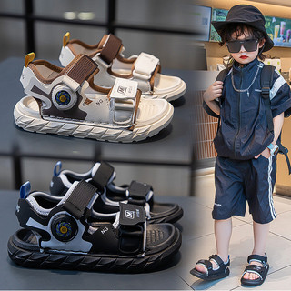Giày Sandal Đi Biển Bé Trai Mùa Hè 2024 Phong Cách Mới Trẻ Em Giày Sandal Thể Thao Mở Ngón Chân Đế Mềm Giữa Lớn Bé Trai Giày Sandal Bé Trai