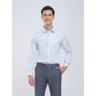 Sơmi dài tay lai bầu VIETTIEN vải bông phom regular fit - 1Q0695NF1/LB8P
