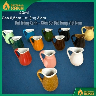 Bình sữa 40ml gốm sứ Bát Tràng - Rót sữa nhà hàng, Nhiều màu gốm sứ cao cấp Bát Tràng