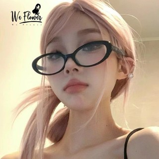 We Flower Hàn Quốc Retro Đen Hẹp Khung Hình Bầu Dục Kính Mắt Dành Cho Nữ Bé Gái Thời Trang Ngoài Trời Ánh Sáng Xanh Chặn Ống Kính Kính Kính Mắt Đồ Trang Trí