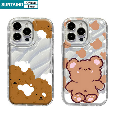 Suntaiho Ngộ nghĩnh Dễ Thương Vỏ Hoạt Hình Đồ Chơi Họa Tiết Gấu Ốp Điện Thoại Cho Iphone 15 14 12 13 11 Pro Max IP 7 8 Plus Iphon X Xs XR Xs Max TPU Silicone Mềm Cao Cấp Chống Sốc Ốp Lưng