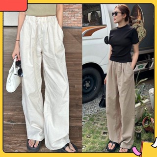 Quần Ống Rộng Lưng Thun Vải Linen Cao Cấp Không Bai Xù , Quần Tây Nữ Ống Suông Yến Nhi Shop Phong Cách Hàn Quốc
