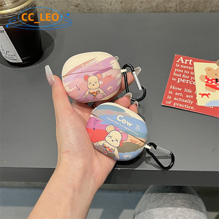 For Baseus AirGo AS01 Case Cartoon Violent Bear TPU Soft Case Baseus AS01 Transparent Soft Case Shockproof Shell Case Protective Cover