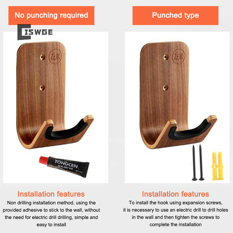 Giá treo đàn Guitar treo tường bằng gỗ Kệ treo dễ dàng lắp đặt cho đàn Guitar đàn Violin Erhu Phụ kiện nhạc cụ đàn Ukulele Bass [MỚI]