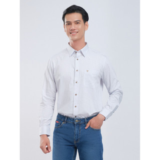 Sơmi dài tay lai bầu VIETTIEN vải bông phom regular - 1S0826NR1/LBD4