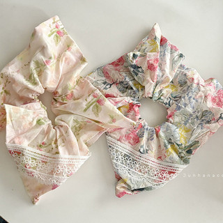 Hoa Hồng Ren Vuông Khăn Scrunchy Tóc Nữ Phong Cách Hàn Quốc Cao Cấp Cảm Giác Băng Đô Lớn