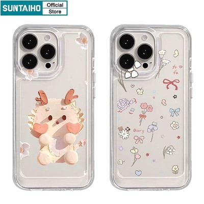 Suntaiho Ngộ nghĩnh Dễ Thương Vỏ Tranh Sơn Dầu Họa Tiết Hoa Rồng Ốp Điện Thoại Cho Iphone 15 14 12 13 11 Pro Max IP 7 8 Plus Iphon X Xs XR Xs Max TPU Mềm Cao Cấp Chống Sốc Ốp Lưng