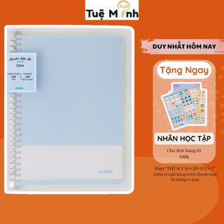 Sổ còng sắt Klong caro 6x6mm nét đứt MS 530 B5 sẵn ruột 100 tờ (200 trang) , sổ kẹp còng giấy refill