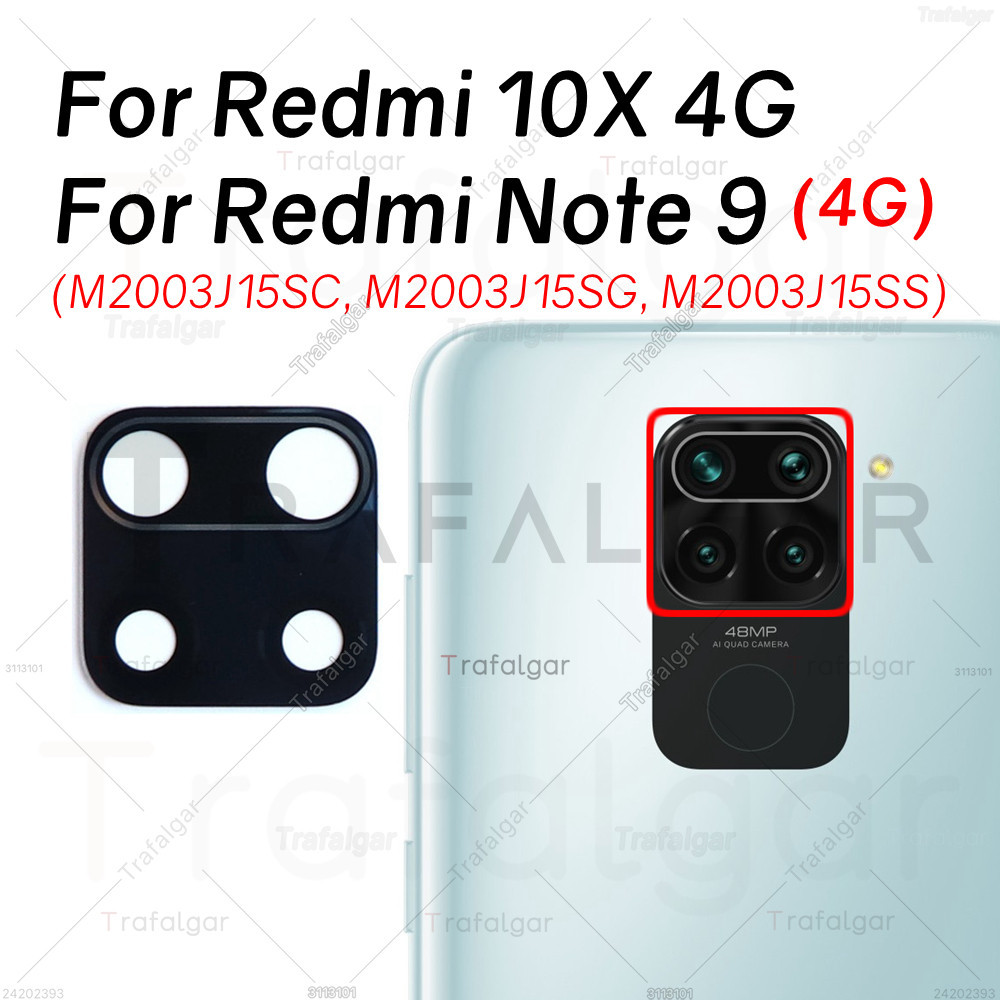 Mặt sau Camera Kính Ống Kính Cho Xiaomi Redmi Note 9 Redmi 10X 4G M2003J15SC M2003J15SG M2003J15SS T