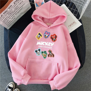 Hoạt Hình Mickey Chữ In Hình Thu Đông Instagram Thời Trang Rời Có Mũ Trùm Đầu Áo Len Nữ Thường Ngày Cặp Đôi Dài Tay Top