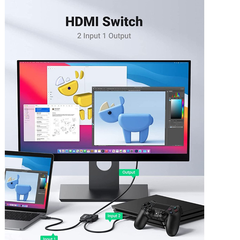 Bộ Chuyển Mạch HDMI 2.0 Ugreen 70607 - Hỗ Trợ 4K@60Hz / 3D / ARC - Hỗ trợ 2 chiều (luân phiên) | BigBuy360 - bigbuy360.vn