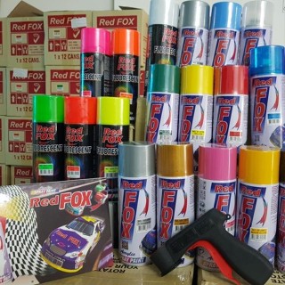sơn xịt màu đen nhám (212) redfox, sơn ô tô, xe máy, vật dụng dung tích 400ml - nhập khẩu Thái Lan