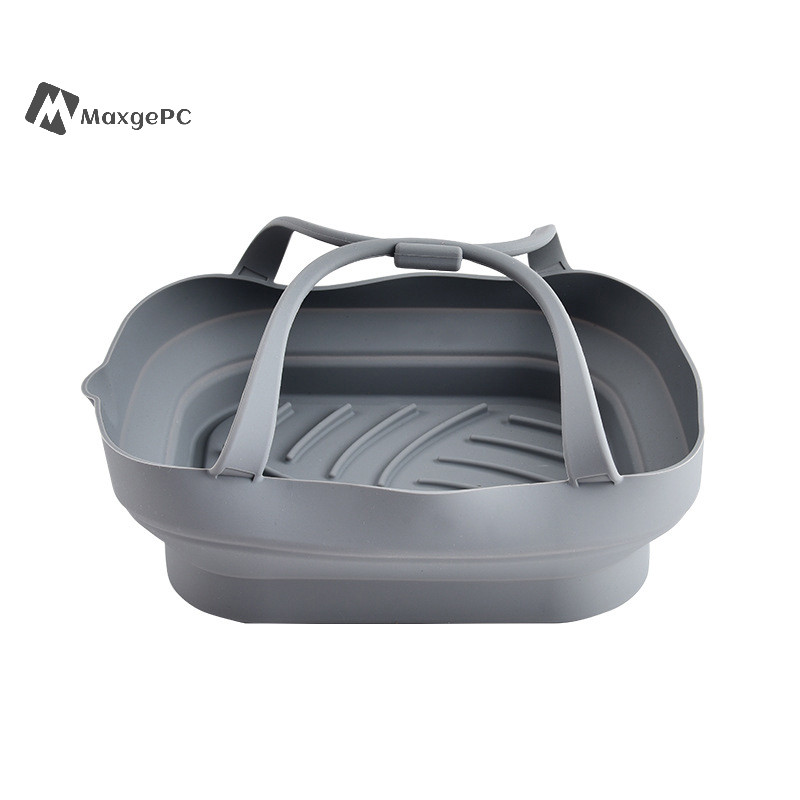Maxgepc Máy Chiên Không Khí Lò Nướng Silicon Khay Nướng Bánh Pizza Có Thể Tái Sử Dụng Gà Chiên Giỏ Khuôn Silicon Cho Nồi Chiên Không Khí Nướng Chảo Phụ Kiện Dụng Cụ Mới