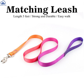  Chongtaoqi Vòng cổ chó cưng dây xích ngực và lưng thay đổi dần dần màu sắc dây cổ chó nylon màu trơn 