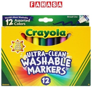 Hộp 12 bút lông màu ultra-clean washable markers - crayola 587812