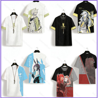 [Sy1] Áo thun Anime Arknights Áo thun ngắn tay Unisex Cosplay KalTsit Amiya Weedy 3D Áo sơ mi thời trang Oversize Casual T