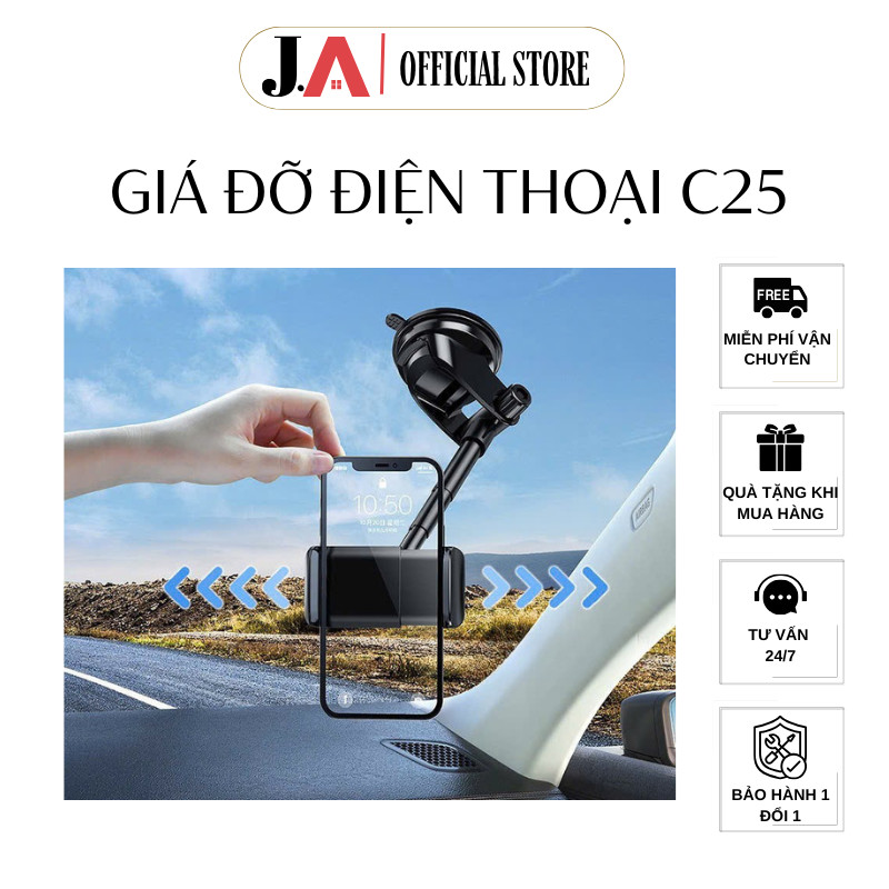 Giá Đỡ Điện Thoại Cho Ô Tô C25 Cao Cấp Tiện Lợi An Toàn, Giá Đỡ Thông Minh Ô Tô Có Thể Kéo Dài Ngắn 