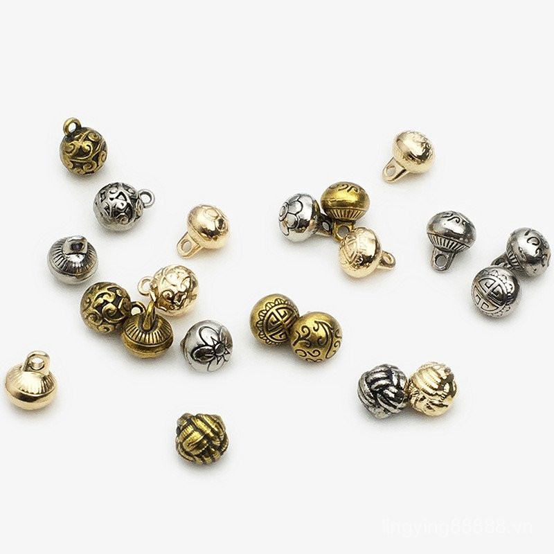 【Một 1】CWLT Khóa hạt tròn cho cheongsam, nút kim loại rắn, hoa văn tinh tế, nút nhỏ, bộ đồ tang, phong cách Hanfu retro Trung Quốc, khóa đĩa