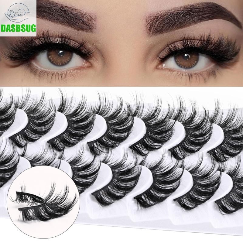 Dasbsug Mangas Mi Nhìn Tự Nhiên Lông Mi Giả Anime Mi Wispy Spiky Lông Mi