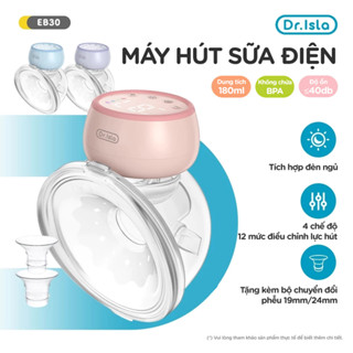 Dr.isla - Combo!! Máy Hút Sữa Điện Không Dây Rảnh Tay Cao Cấp Không Gây Tiếng Ồn, Lực Hút Mạnh EB30
