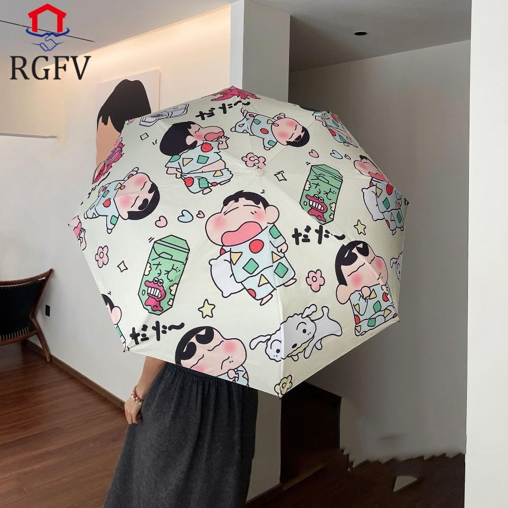 Rgfv Crayon Shin Chan Ô Chống Tia UV, Chữ Hoạt Hình Anime Crayon Shin Chan Umbrella, Nhẹ 8 Vành Nắng