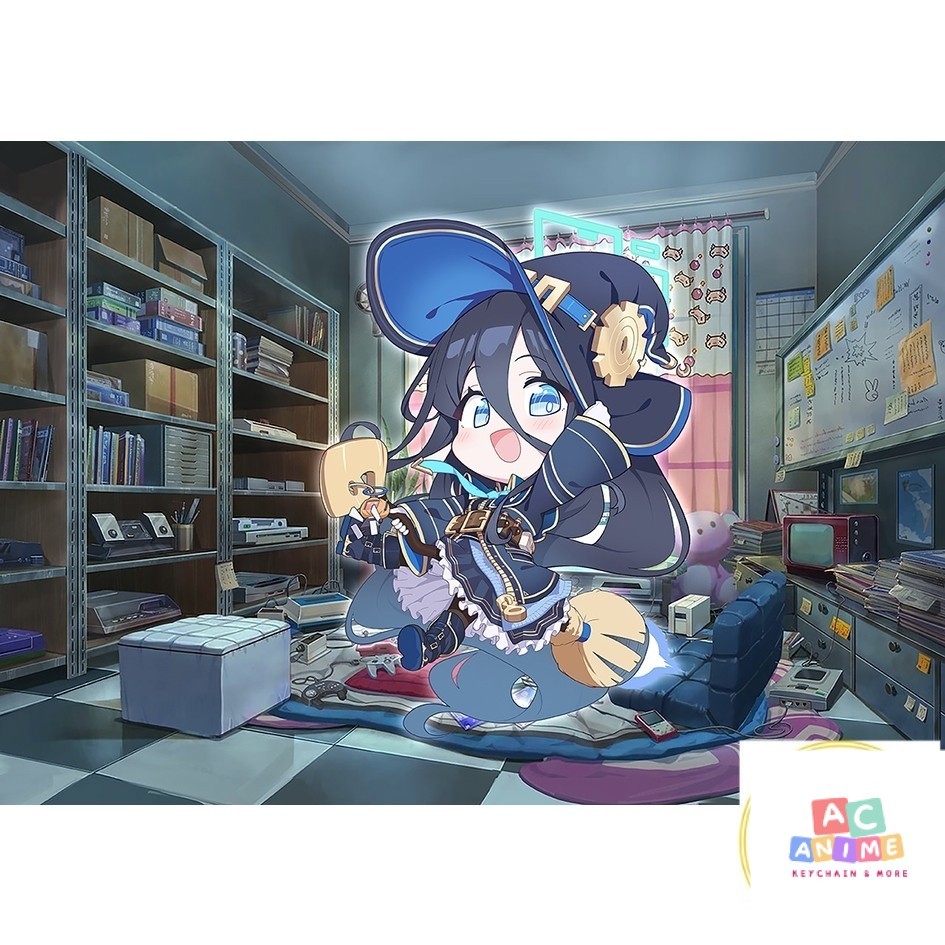 Móc Khóa Keyring 6cm Lưu Trữ Xanh (Blue Archive Arisu, Kei, Yuzu, Midori, Momoi) Chibi Chủ đề Hallow