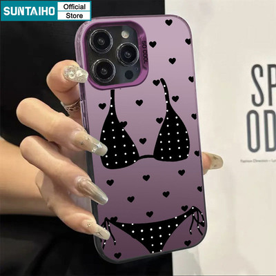 Suntaiho Thẩm Mỹ Gợi Cảm Vỏ Điện Thoại Họa Tiết Bikini Cho IPhone 11 12 13 14 15 16 Pro Max IP TPU Silicone IDM Cứng Cao Cấp Chống Sốc Ốp Lưng