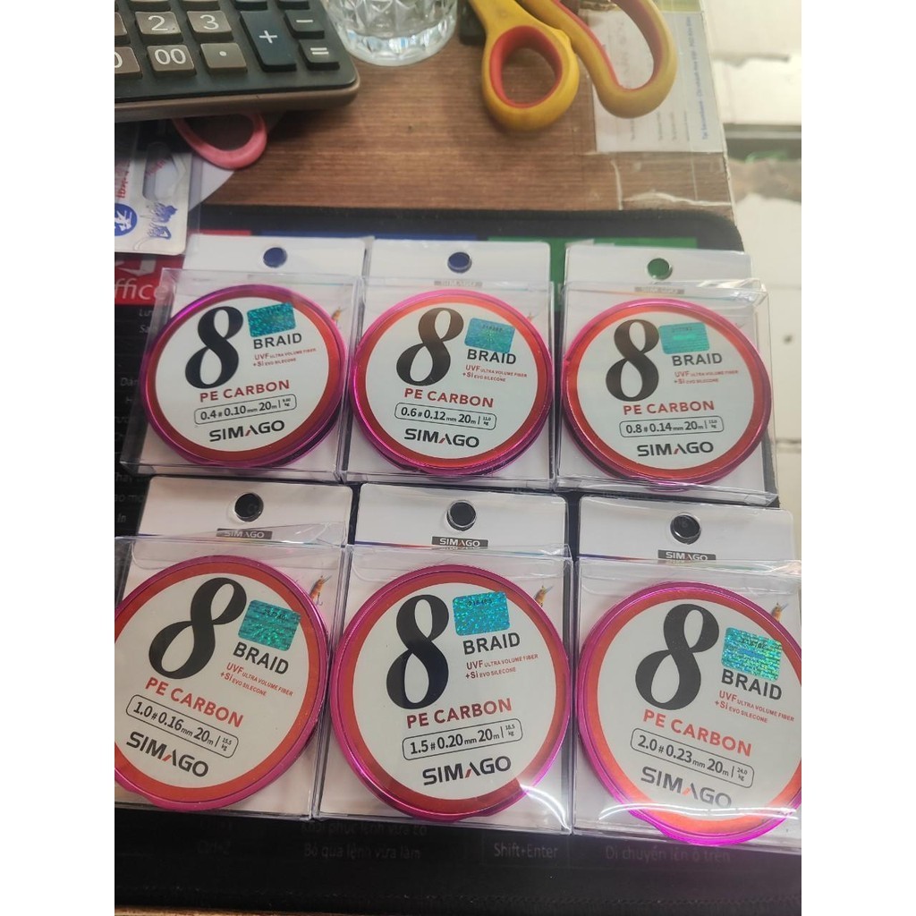Dù buộc thẻo PE Carbon Simago 20m