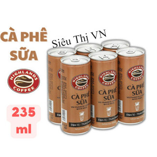Lốc 6 Lon Cà Phê Sữa HIGHLANDS x 185ml/235ml
